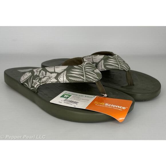 FLIP FLOP Thong Sandals Men's Size 9 Sage Soft Science Waterfall Palm - Picture 3 of 9